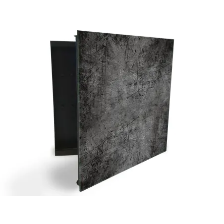Glasdekor skříňka na klíče - textura tmavě šedý melír