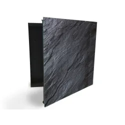 Glasdekor skříňka na klíče - černý kámen textura